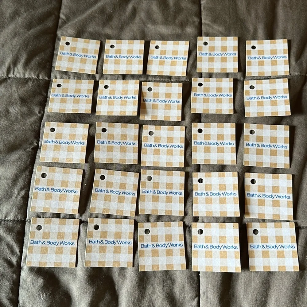 Bath & Body Works Small Cardboard Gingham Gift Tags